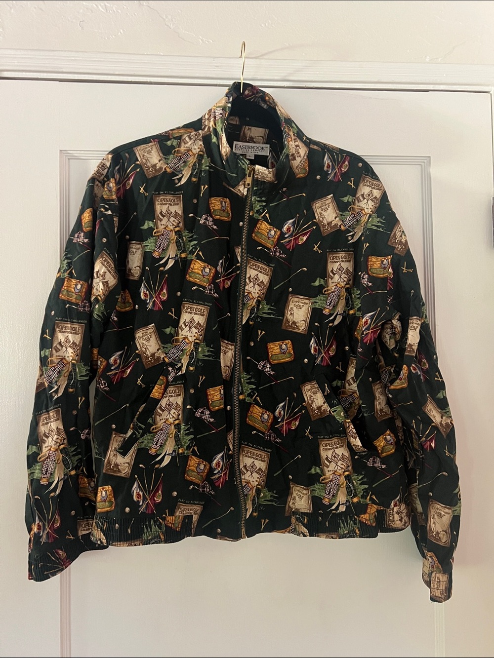 Women’s Vintage Golf Printed Zip-Up Jacket